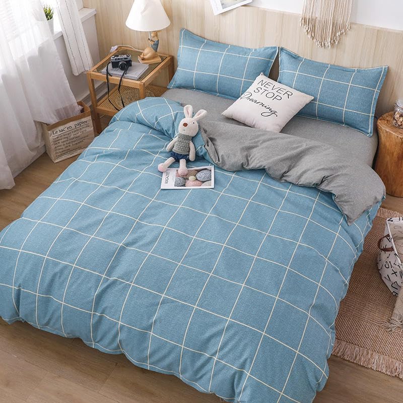 King Size Elegant Bedding Set: Breathable & Soft 200x230cm Quilt Cover, Durable 180x200cm Fitted Sheet, Hypoallergenic 47x74cm Pillowcases (2pcs) – King Size Bedsheet Set