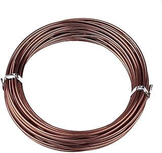 JINFEUGE Alambre de Aluminio para Manualidades, 2 Rollos, Hilo de Metal Flexible de Color Marrón para Manualidades, Animación Y Jardinería, Diámetro 1/1,5/2/2,5 Mm/Diameter:2Mm(16.4Ft/Roll)