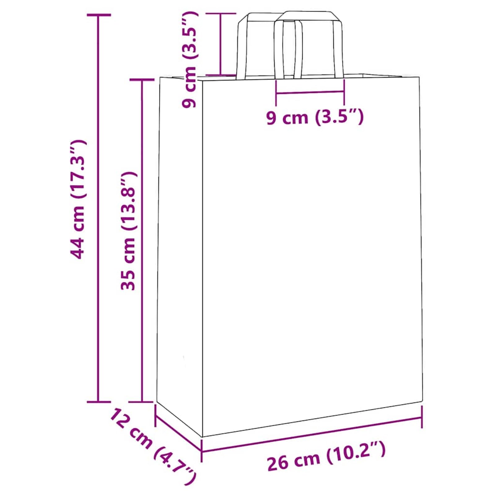 Fecpoo Papierowe torebki 250 szt. – białe torebki papierowe o gramaturze 80 g/m², 26 x 12 x 35 cm, ze stabilnymi uchwytami linowymi papierowymi, przyjazne dla środowiska, do pakowania prezentów