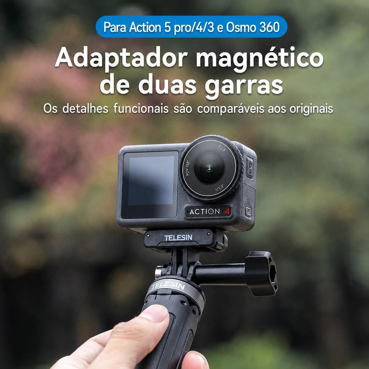 Telesin Magnetyczny uchwyt podwójny uchwyt do DJI Osmo Action 3