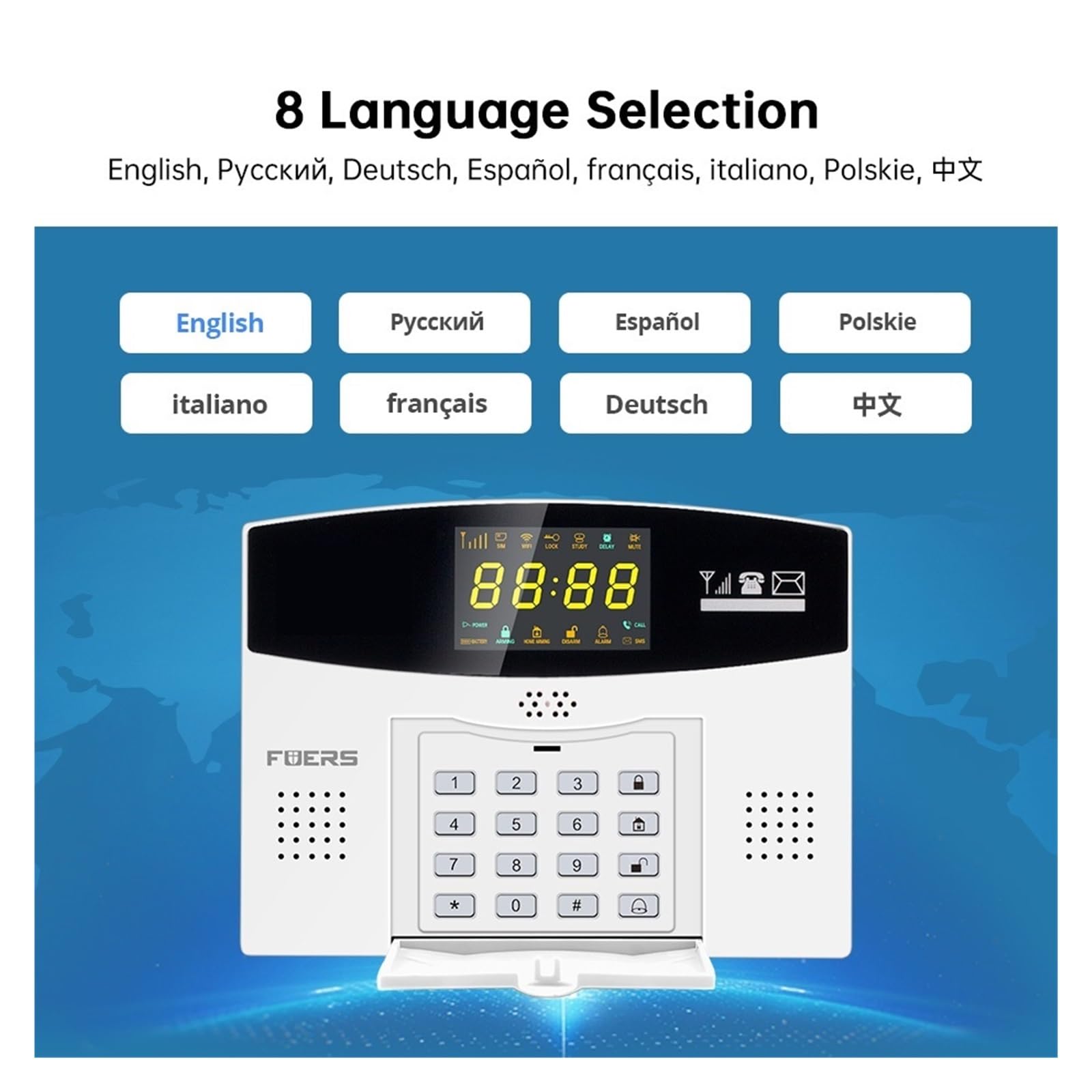 Inteligentny System Alarmowy GSM Bezprzewodowy Włamywacz W214 Inteligentne Sterowanie Alarmem W Domu Wyświetlacz LCD Kamera IP Do domu i garażu(Kit1)