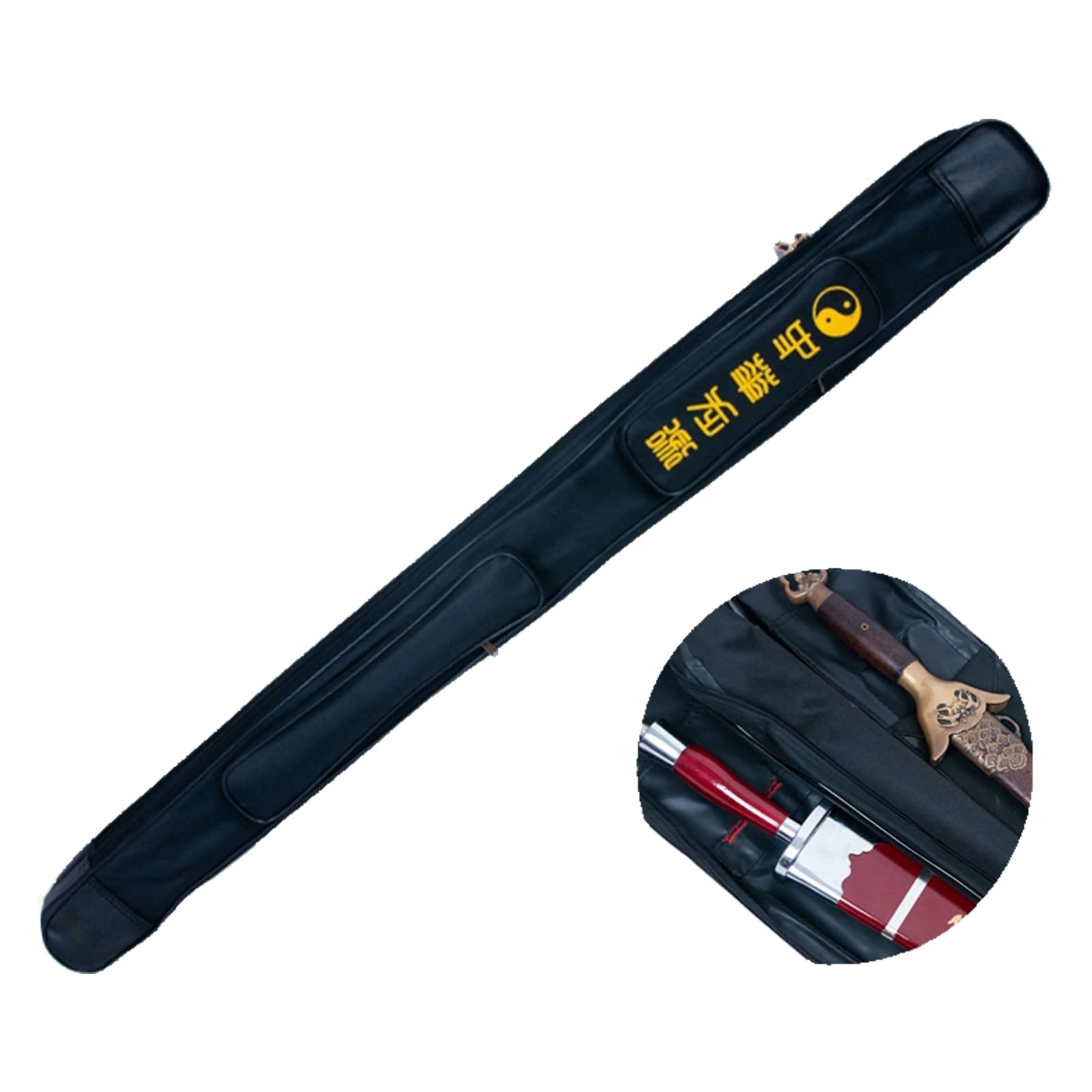 Borsa Per Spada Impermeabile In Tessuto Oxford Nero Da 130 Cm, Fodero A Doppio Strato Per 2 Spade, Adatta Per Spada Tai Chi, Samurai, Bokken, Katana