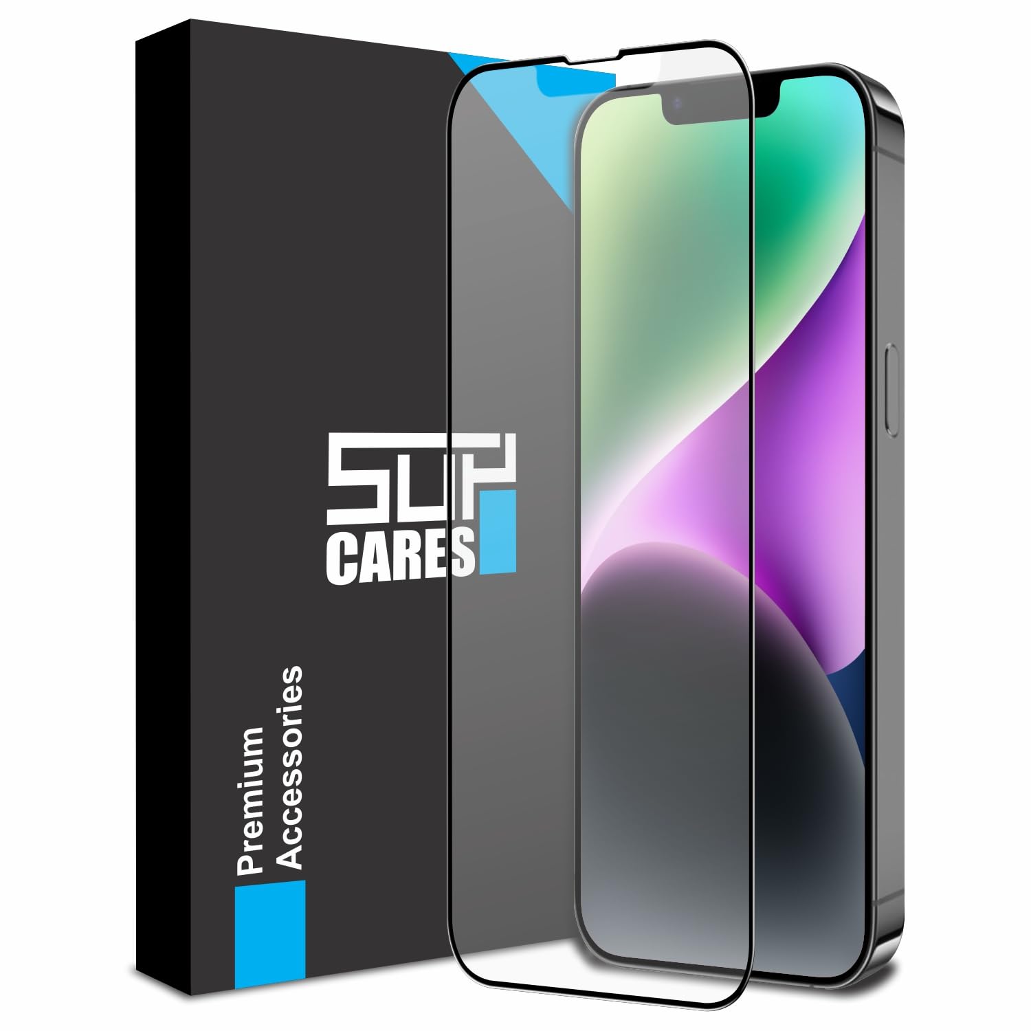 Matte Anti-Glare Tempered Glass for iPhone 13 Pro Max and iPhone 14 Plus (6.1 Inch) With Installation Kit | Military-Grade Gorilla Screen Protector | Edge to Edge Coverage | Black