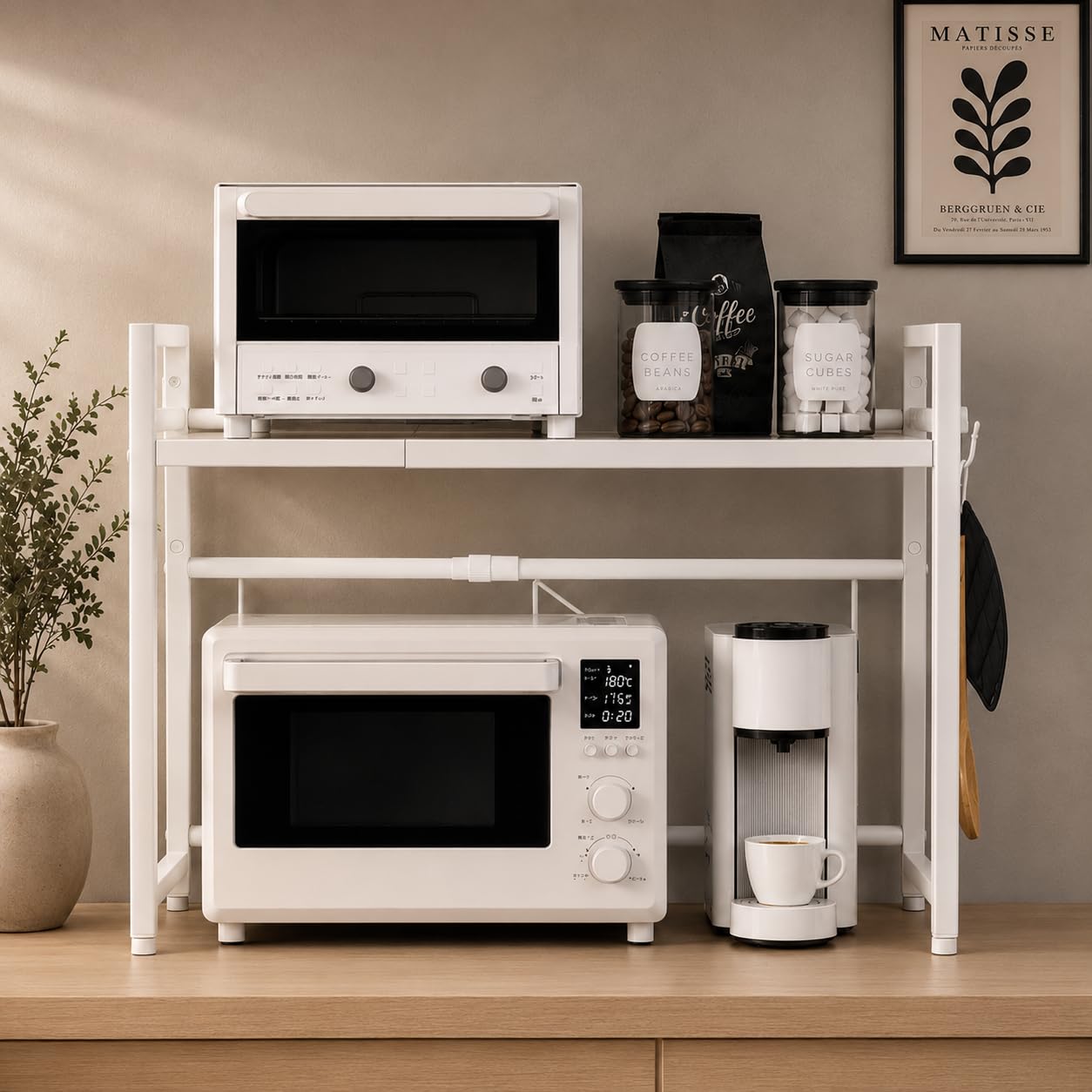 Amazon.co.jp: TKUIN レンジ上ラック キッチン 伸縮式 トースター
