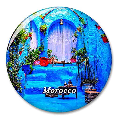 Imán decorativo para nevera de Marruecos con imán decorativo para viaje, colección de recuerdos, regalo de ciudad turística, pizarra blanca, cocina
