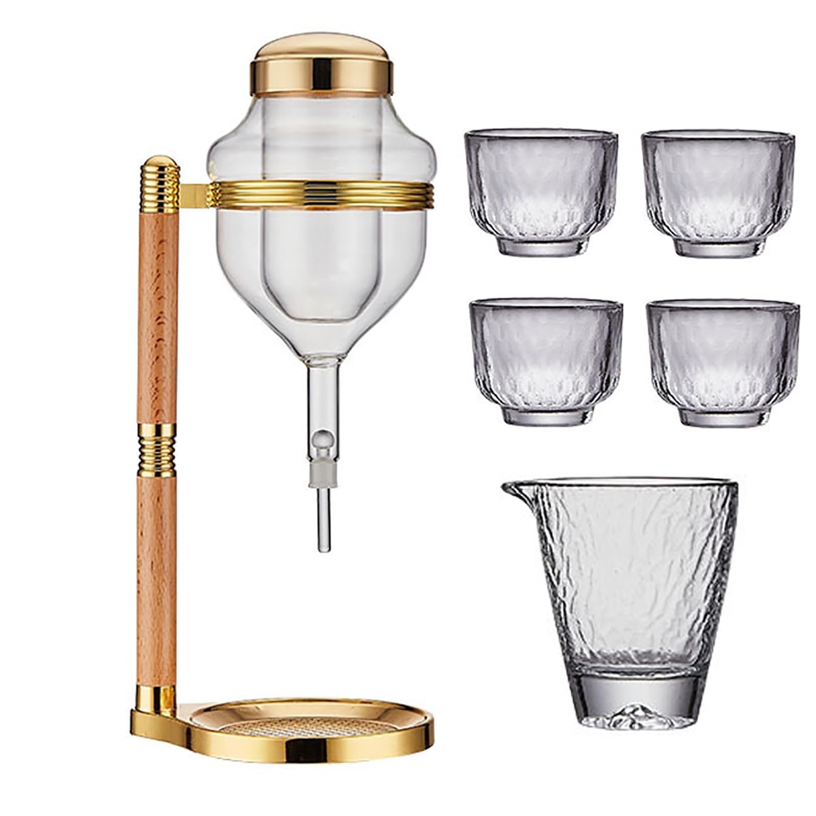 Dispenser di whisky in vetro, decanter multiuso per bevande calde o fredde, facile da pulire, design a goccia, ideale per casa, bar e feste