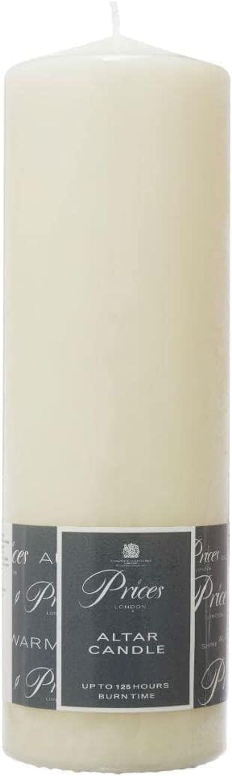 Prices Tall Altar Pillar Church Candle 250 x 80mm Unscented Smokeless Non Drip