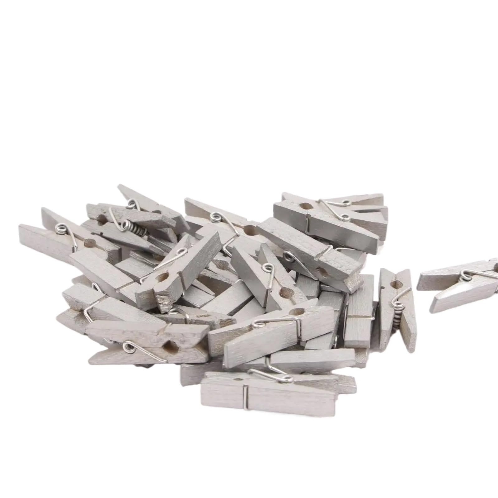 200Pcs Wooden Clothespins Colorful Small Clip For Colthes(Silver)