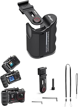 aMagisn Street Photography Handle for Insta360 Ace Pro 2, DJI Action 5/4/3, Compatible with GoPro Hero Quick Release, Shutter Lever, Cold Shoe Handle Only