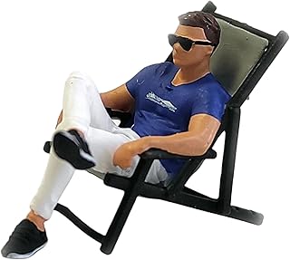 YIJU 1/64 Scale People Model Figurines, Tiny People Figures 1 64 Scale Miniatures, People Miniatures Sitting and Standing People for Miniature Scenes - Lounger Chair Man