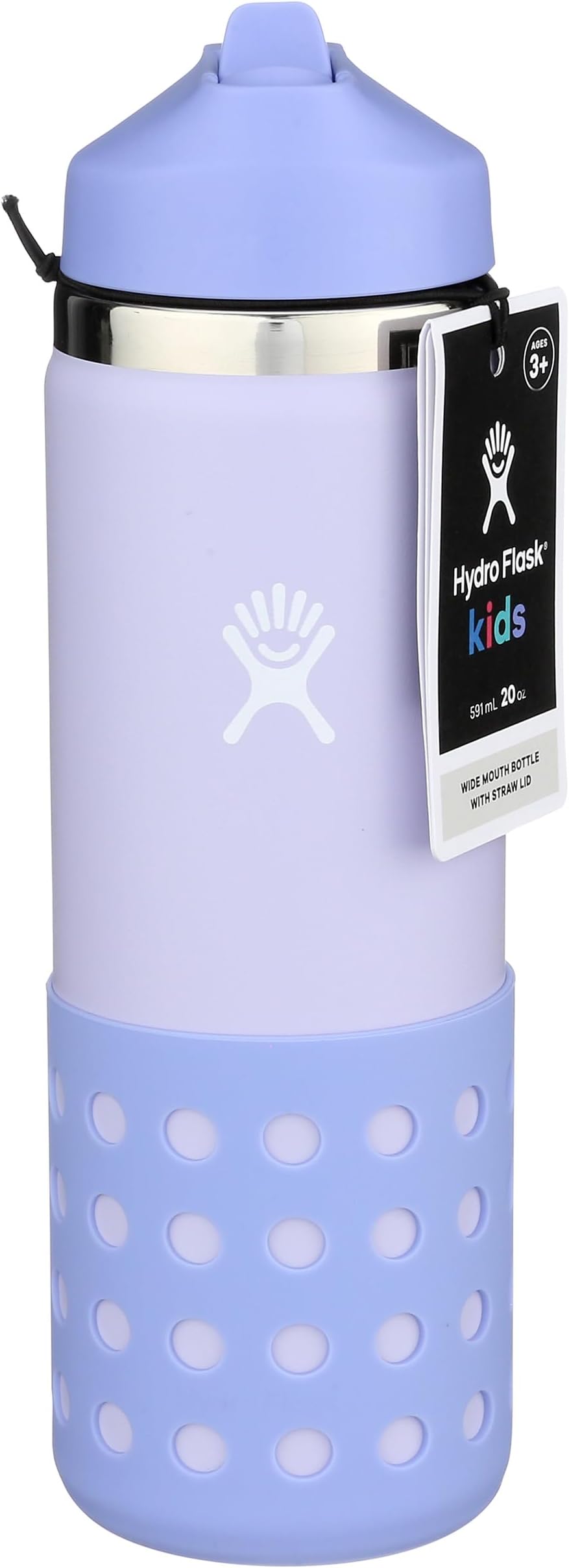 20 Oz Kids Wide Mouth Straw Cap And Boot Wisteria