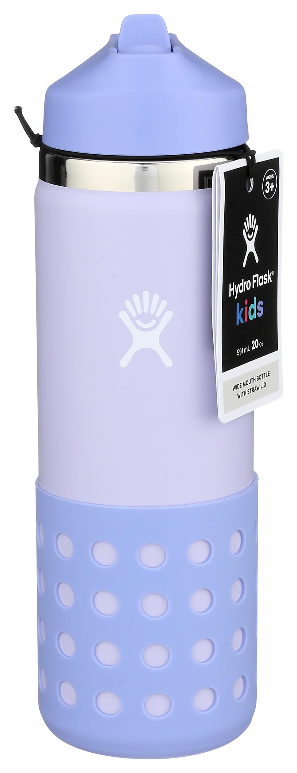 20 Oz Kids Wide Mouth Straw Cap And Boot Wisteria