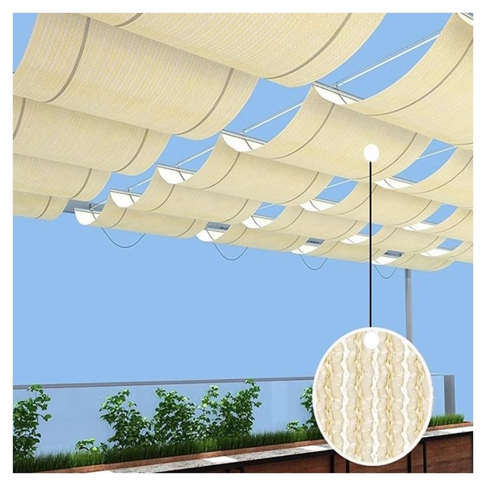 Ausziehbare Pergola-Abdeckung mit Drahtseil zum Aufschieben für einfache Installation, langlebiges U-förmiges Wellen-Design für Außenbereich, Terrasse, Deck, Hof, Veranda, Sonnenschutz