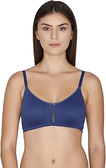 ZivameWomen's T-Shirt Non Padded Non Wired Bra (Zi1882-Navy Peony_Blue_34C)