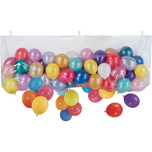 Beistle Plastic Balloon Drop Bag For Birthday Celebration New Year’s Eve Party Supplies 3' x 6' 8"