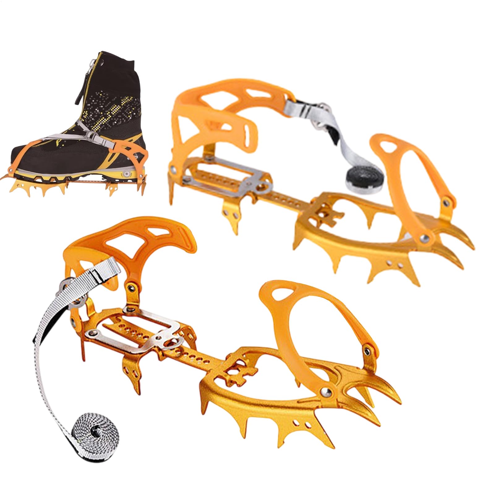 Grampones De Hielo para Calzado Y Botas Herramienta De Tracción | Sujetadores para Calzado de Hielo de Escalada Para Hombre y Mujer, para Senderismo