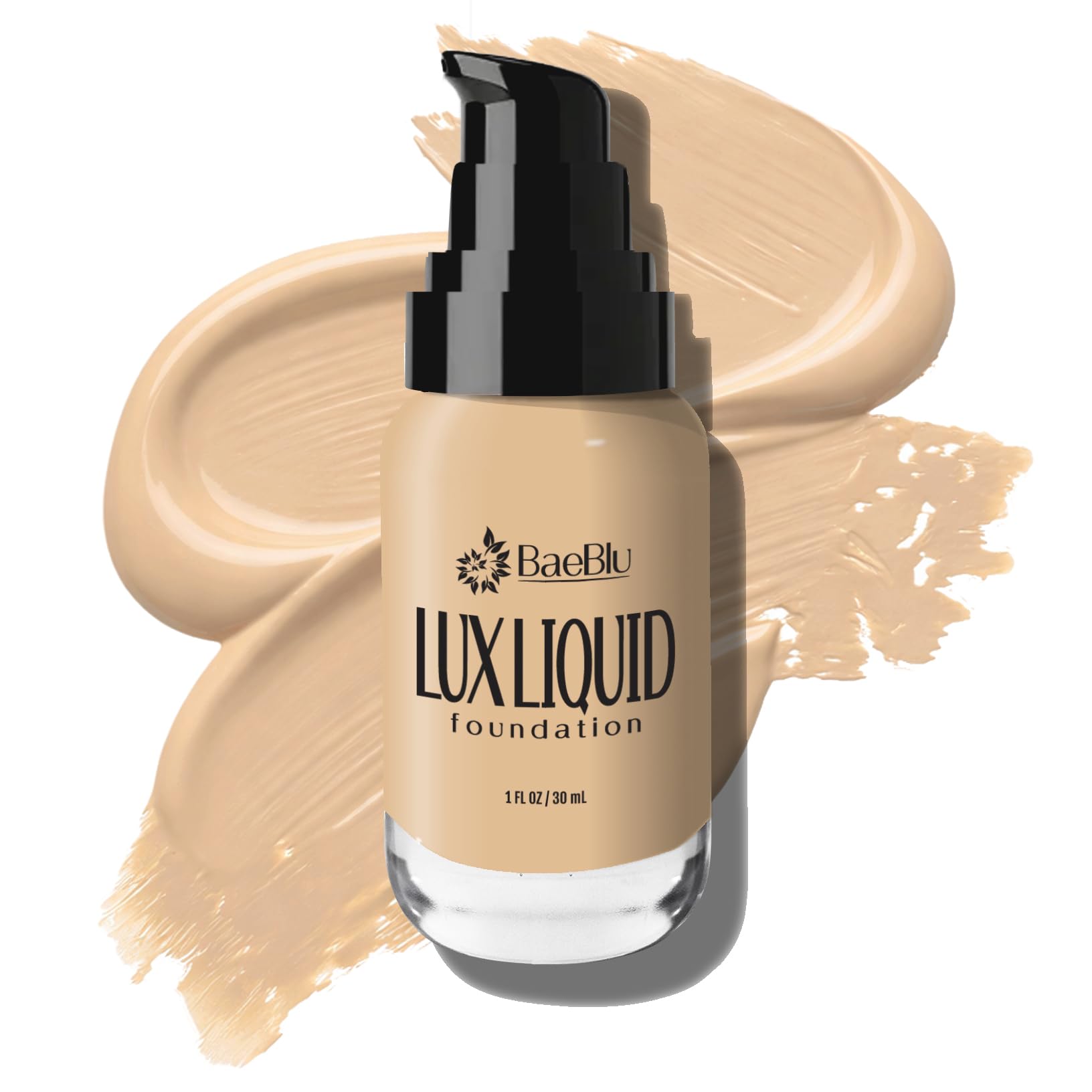 BaeBlu Organic Aloe-Based LUX Liquid Foundation, Natural Vegan Gluten-Free Made in USA, Agave