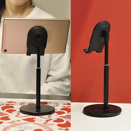 Miniatura 2 de Bright Stone Soporte para teléfono celular, soporte de teléfono ajustable en altura en ángulo para escritorio (4 "-10"), color negro