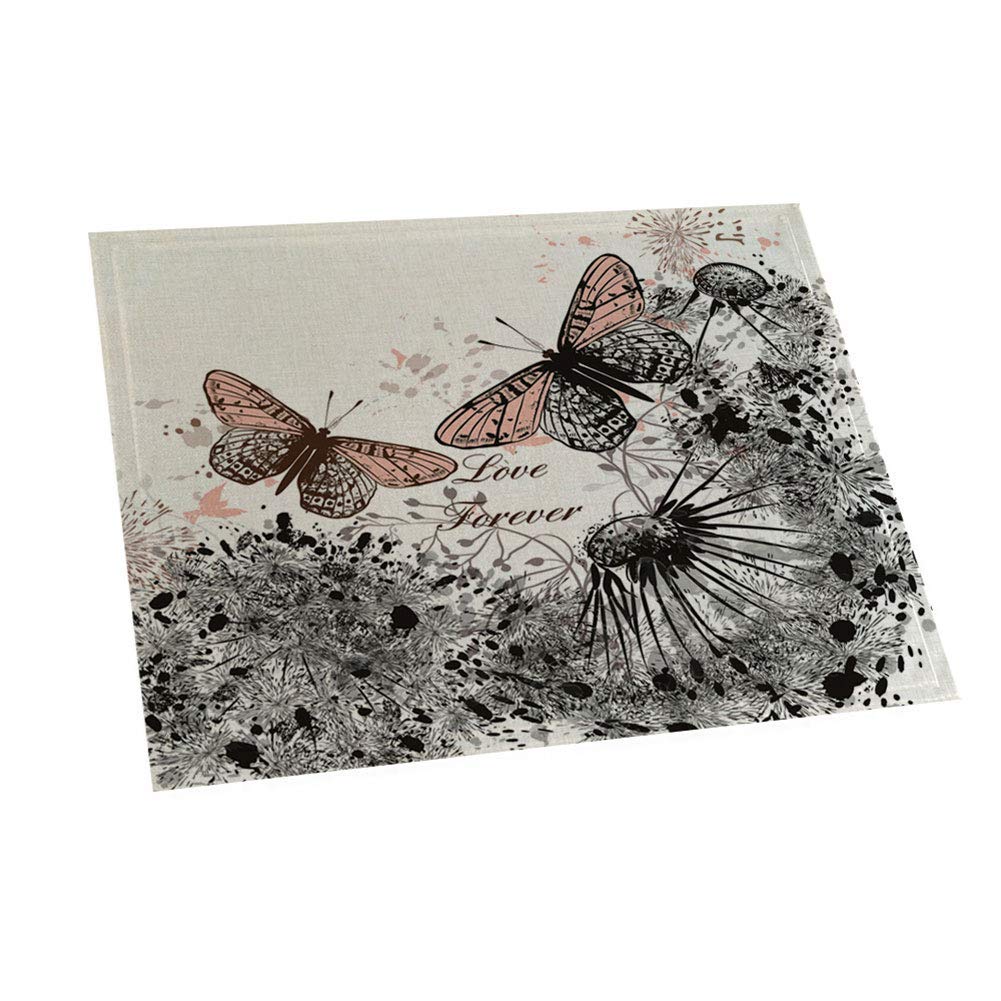 Tovaglietta rettangolare con stampa farfalla 42x32 cm, sottobicchieri antiscivolo sottobicchieri con isolamento termico (1# taglia unica)
