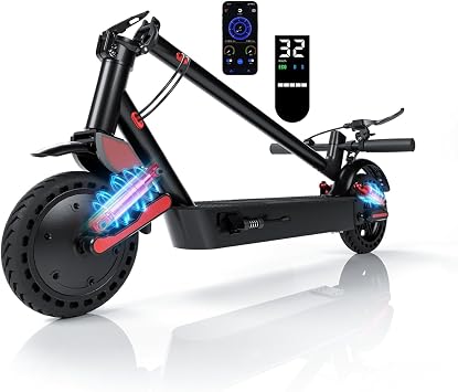 HX D06 Electric Scooter Adults with Dual Suspension for Commuting | 500w Motor E Scooter,light off-road,top speed 20mph,35-50miles Long range,8.5 solid tires,app control