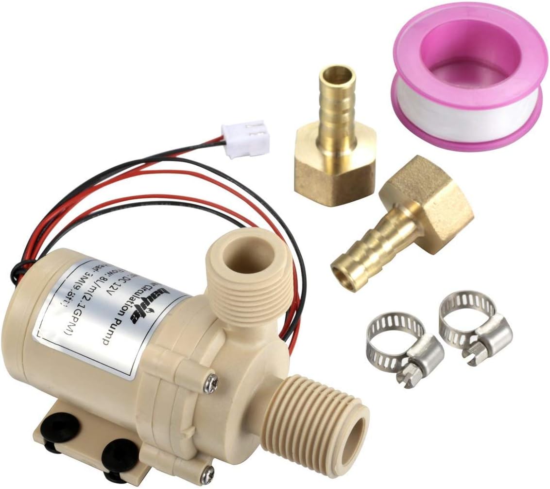 (ベイト) Bayite BYT-7A006 DC 12V ソーラー温水循環ポンプ 低ノイズ3M放電ヘッド2.1GPM