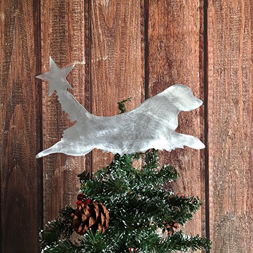Golden Retriever Dog Christmas Tree Topper, Holiday Decoration, Aluminum