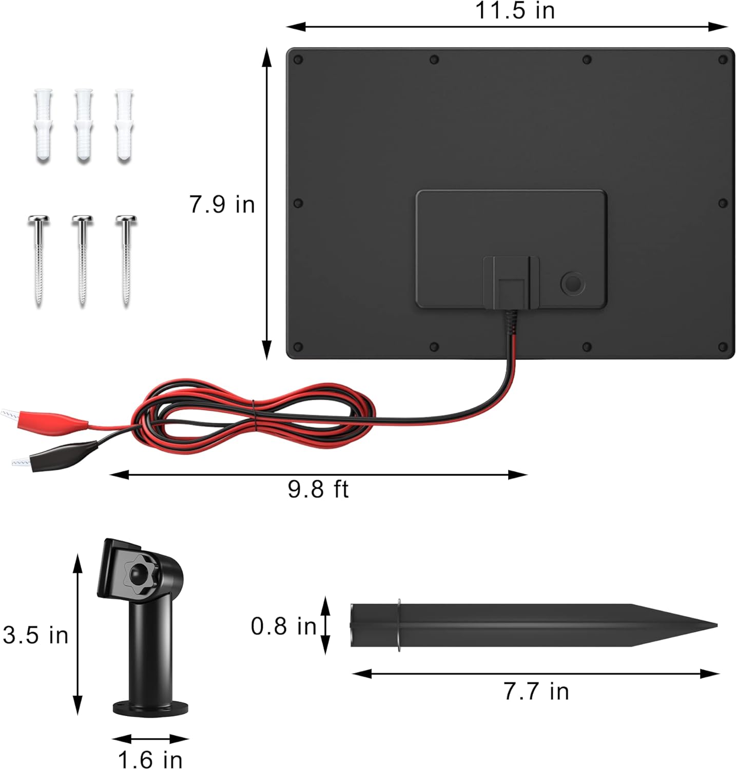 POWOXI Solar Panel 6V 6W Car Battery Deer Feeder Solar Battery Charger Maintainer + Controller + Adjustable Mount Bracket Waterproof Solar Trickle Charger with Alligator Clip