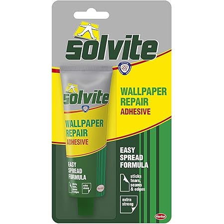 Solvite Wallpaper Repair Adhesive Wallpaper Paste For Fixing Tears Seams Edges Extra Strong Glue For Seam Repair Easy Spread Wallpaper Glue 1x56g Amazon Co Uk Diy Tools