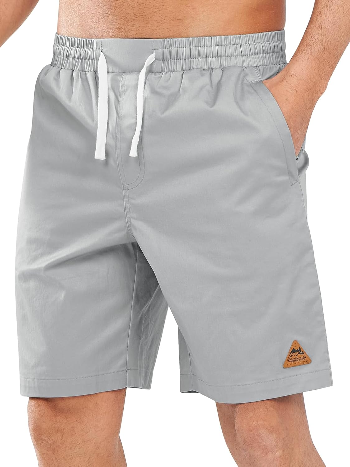 NORTHYARD Mens Casual Cotton Shorts 9 Inch Hybrid Golf Work Board Shorts with Zipper Pockets Quick Dry