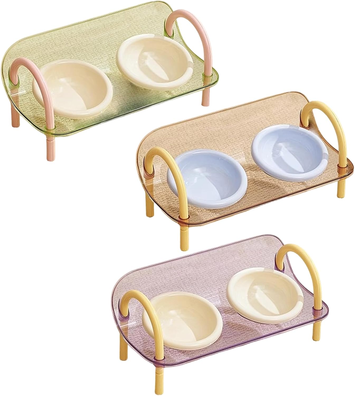 Raised Cats Food Water Bowl Slow Feeder Double Nonslip Base Slow Feeding Tool for Portion Control and Easy Spillproof Cats Feeding
