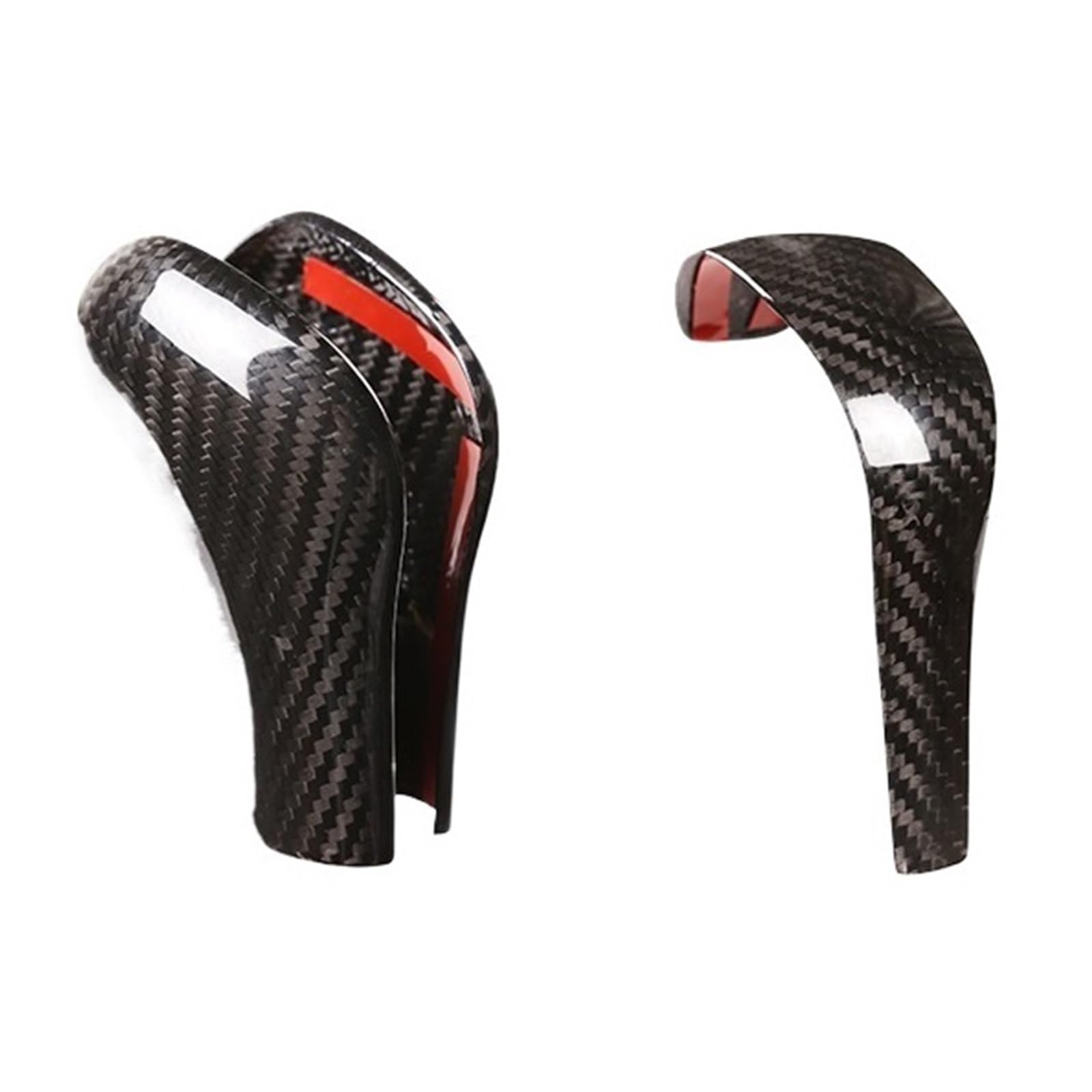 GSGBMD Real Carbon Fiber Interior Styling Car Center Console Gear Shift Knob Cover Trim Compatible for Porsche Cayenne 2011-2017 Car Accessories(Black Suit)
