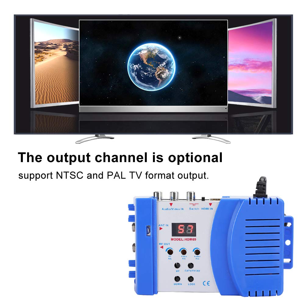 Modulateur HDMI, Modulateur HDMI RF Portable Signal Digital Convertisseur, numérique HDM69 Convertisseur AV vers RF Modulateur Portable Standard VHF UHF PAL