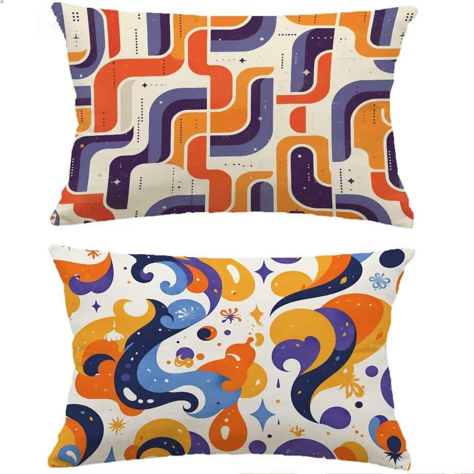 Housse de coussin de jardin 50x70 imperméable aspect lin