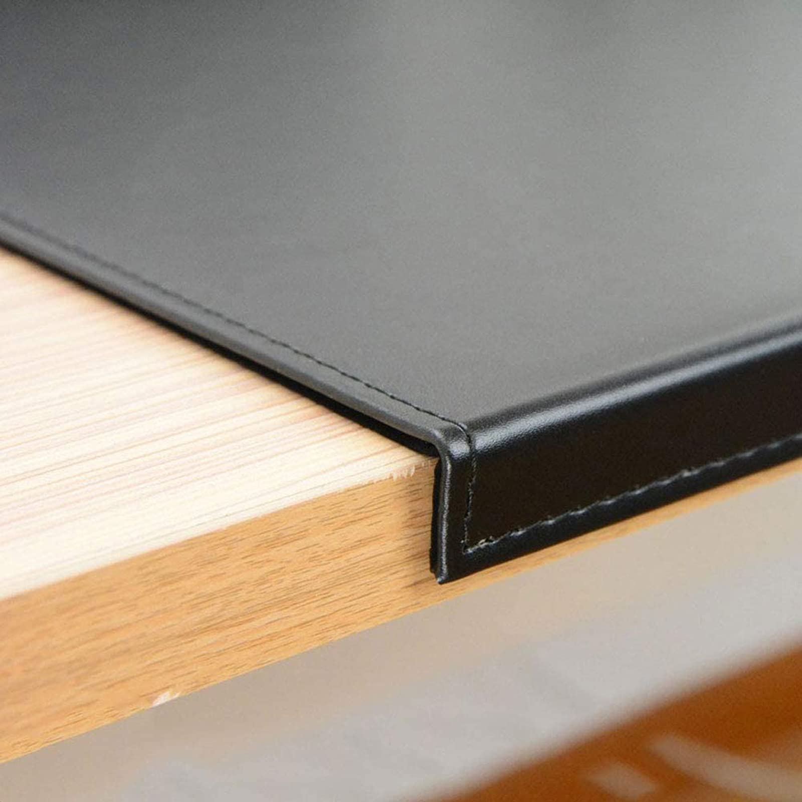 Sous-main de bureau avec bord cousu - Imperméable - Lisse - Avec protection des bords - En cuir synthétique - Facile à nettoyer