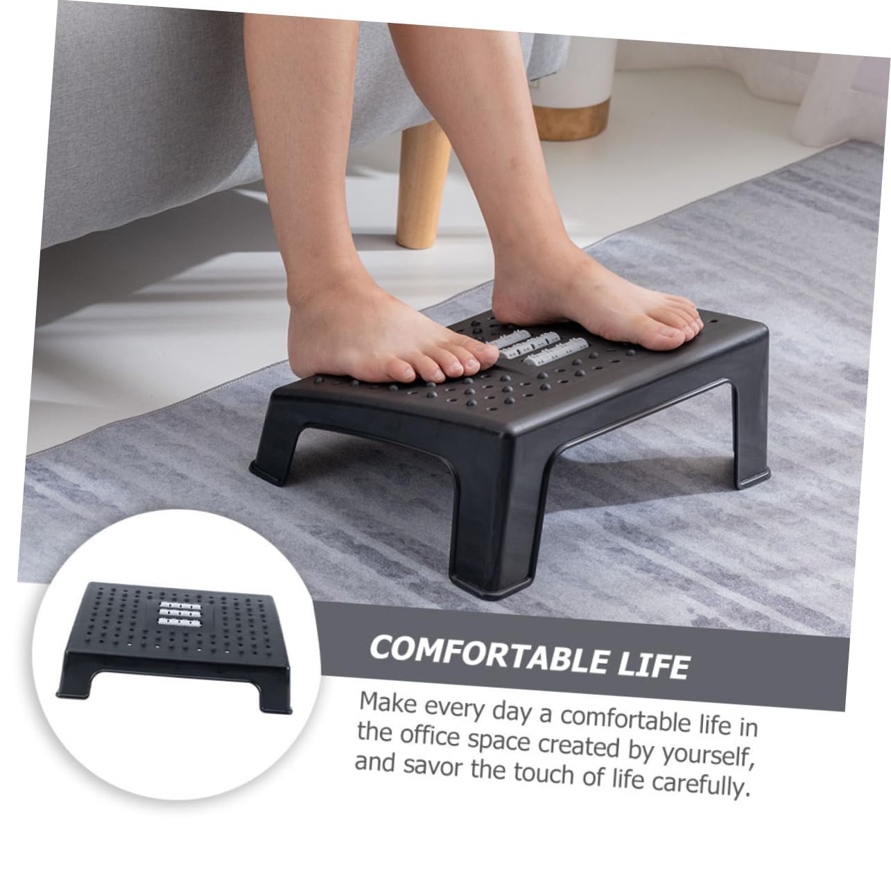 EXCEART 1pezzi Poggiapiedi Ergonomico Per Massaggio Sgabello Massaggiante Per Ufficio e Casa Design Portatile Per Comfort e Benessere Durante Lavoro