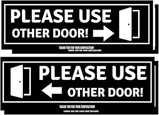Please Use The Other Door Self - Adhesive Vinyl Sticker Sign, 4 Pack Please Use Other Door Sign Vinyl Decal, 8.75 x 2.75in. for Businesses, Stores & Restaurants, UV Resistant, Weatherproof, Waterproof Vinyl Labels.