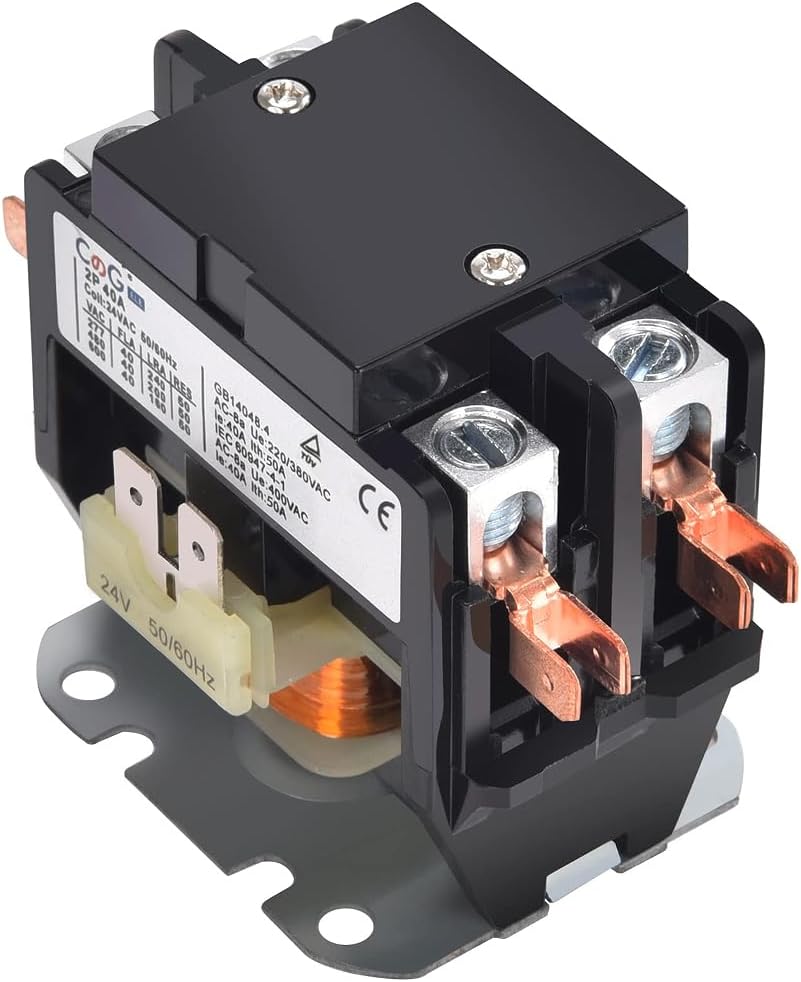 2 Pole Air Conditioner Contactor 30 Amp 24V Coil,Condenser Contactor Compressor Contactor…