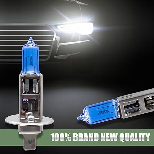 Miniatura 5 de QODOLSI 2 bombillas halógenas para automóvil, H1 12 V 55 W, súper brillante, resistente a altas temperaturas, a prueba de golpes, haz alto y bajo,