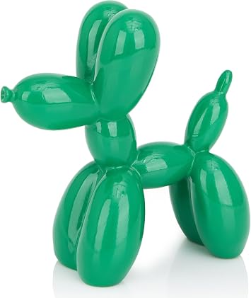 4 Inch Glossy Green Balloon Dog Sculpture