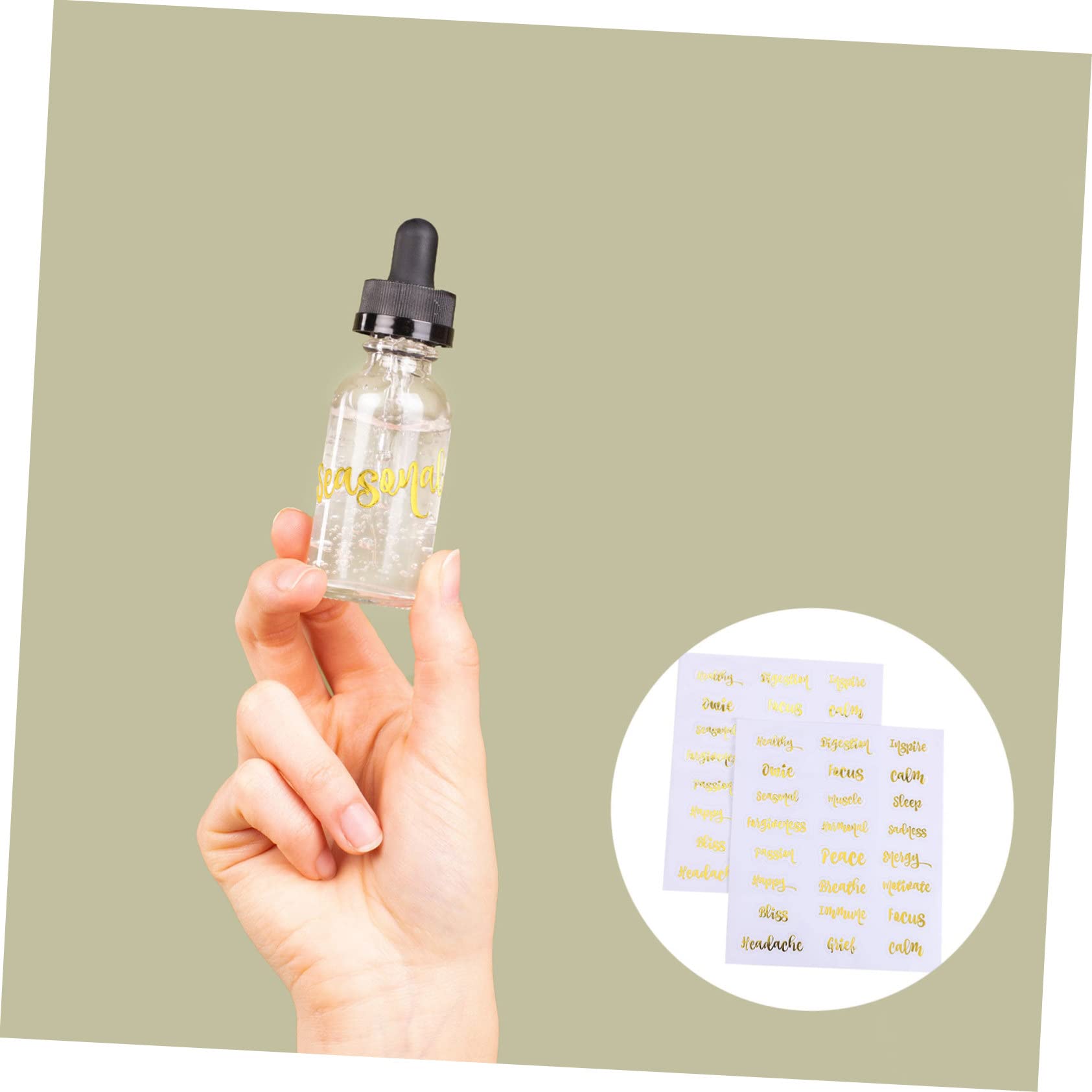 NUOBESTY 3 Set Di Adesivi 100 Etichette Adesive Decorative Per Bottiglie Di E Cosmetici 10 Fogli * 3