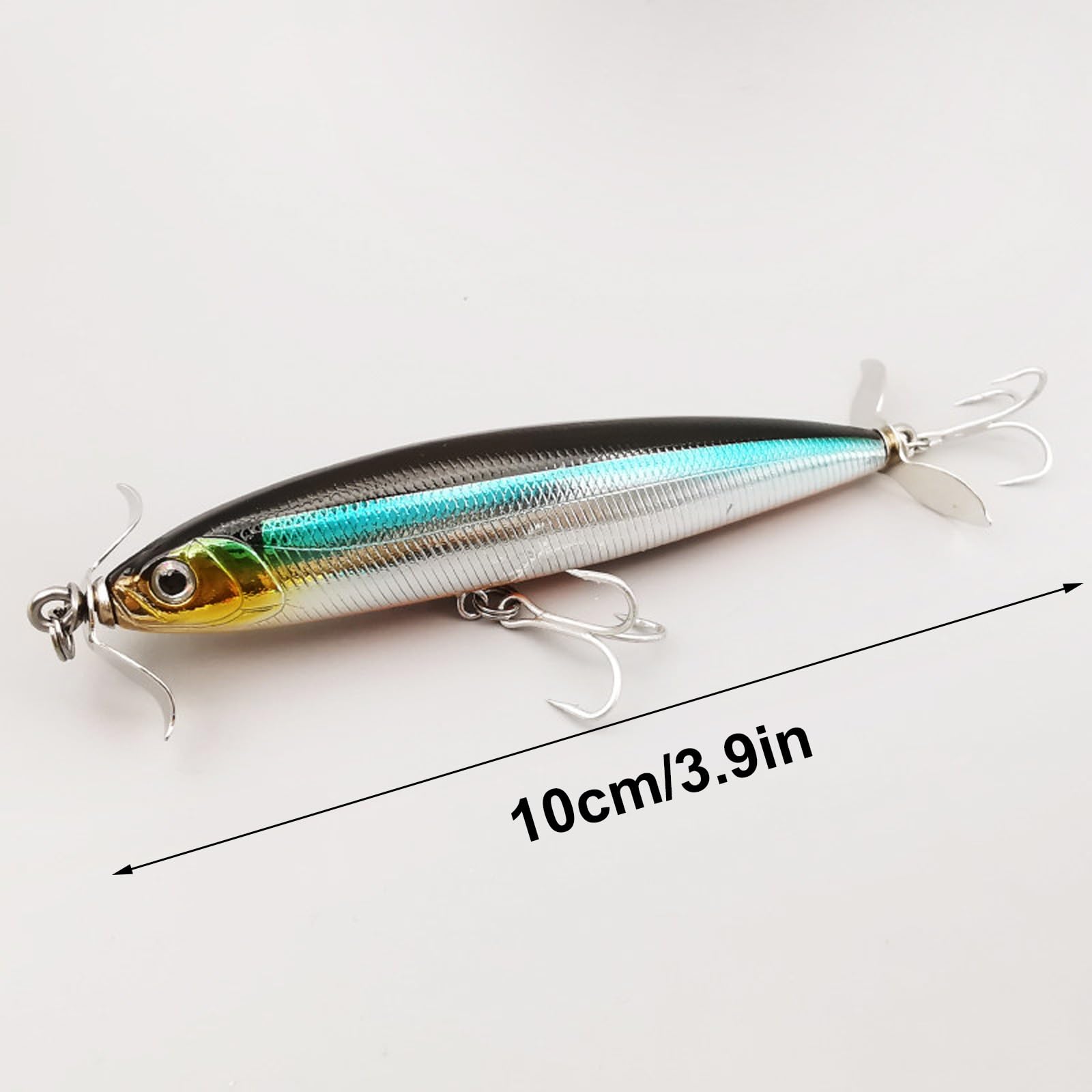 Leurres de pêche à hélice jumelée, conception flottante lente pour Whitebait, Blackfish et Bas, idéal pour les engins de pêche côtière, 9 pièces