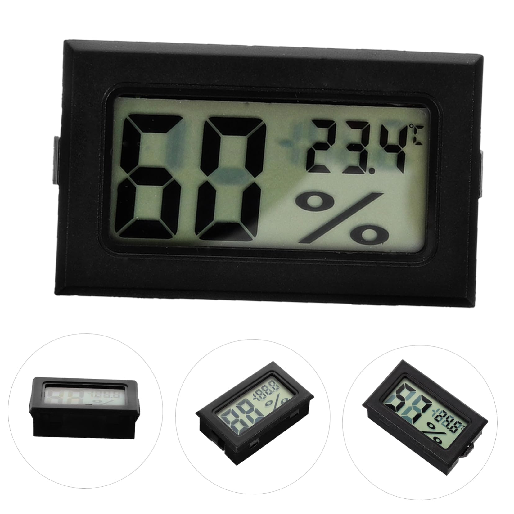 Amosfun 5 Ensembles Thermomètre Hygromètre Thermomètre Chambre Bébé Celsius ℃ Mini-thermomètre Petit Hygromètre Numérique Afficher Thermomètre Numérique D'intérieur Noir Abdos 3 Pièces * 5