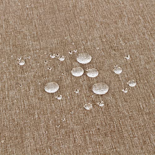Youngseahome Outdoor Tablecloth Wrinkle-Free Stain Resistant Waterproof Polyester Fabric Table Cover With Zipper Umbrella Hole For Picnic/Party/Dinner/Patio Garden(70Inch Round,Zippered,Flax) #TOP5