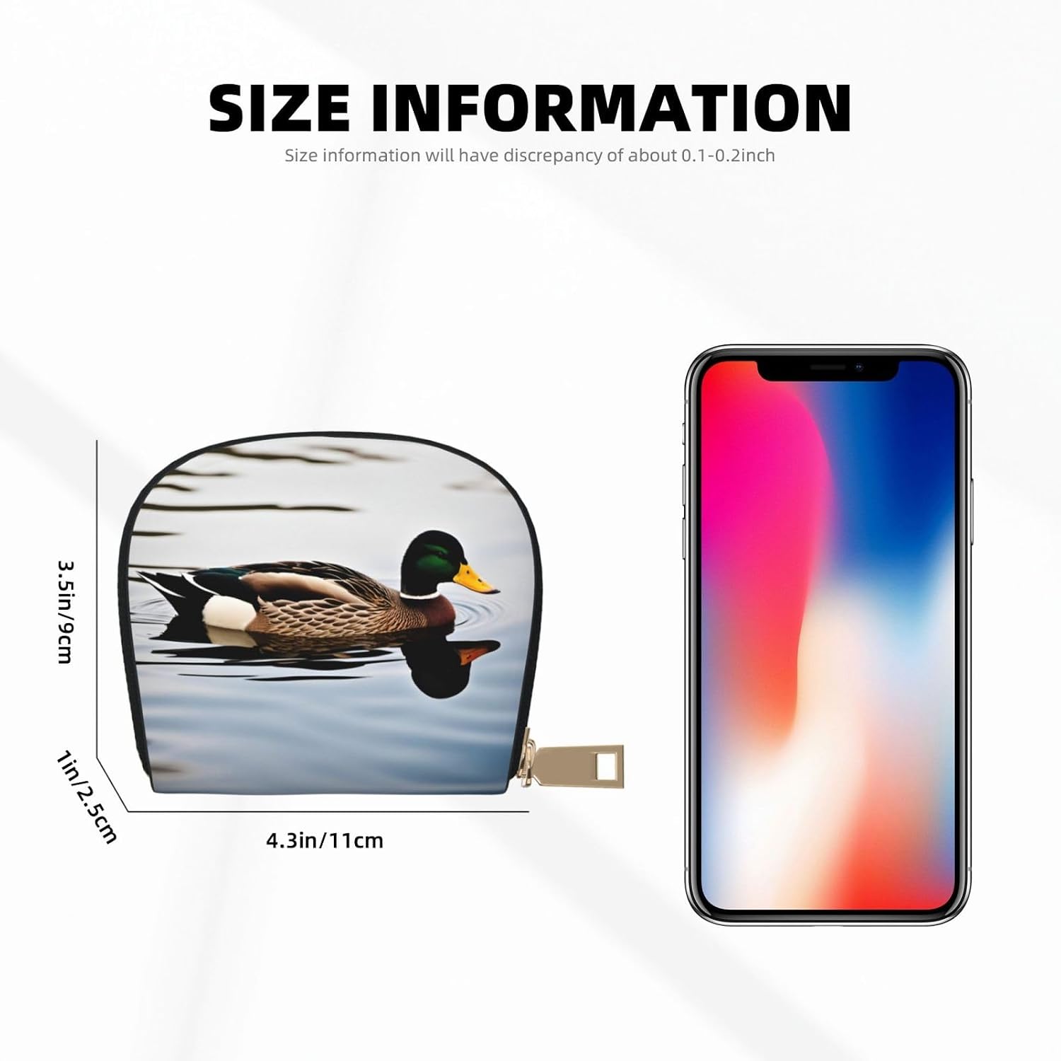 domestic duck print Wallet Credit Cards Holder Business Card Case for Men Women Compact Size for Adults
