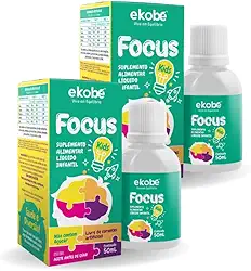 Kit Com 02 - Focus Kids (Memória) Sabor Tutti-Frutti 50ml Ekobé