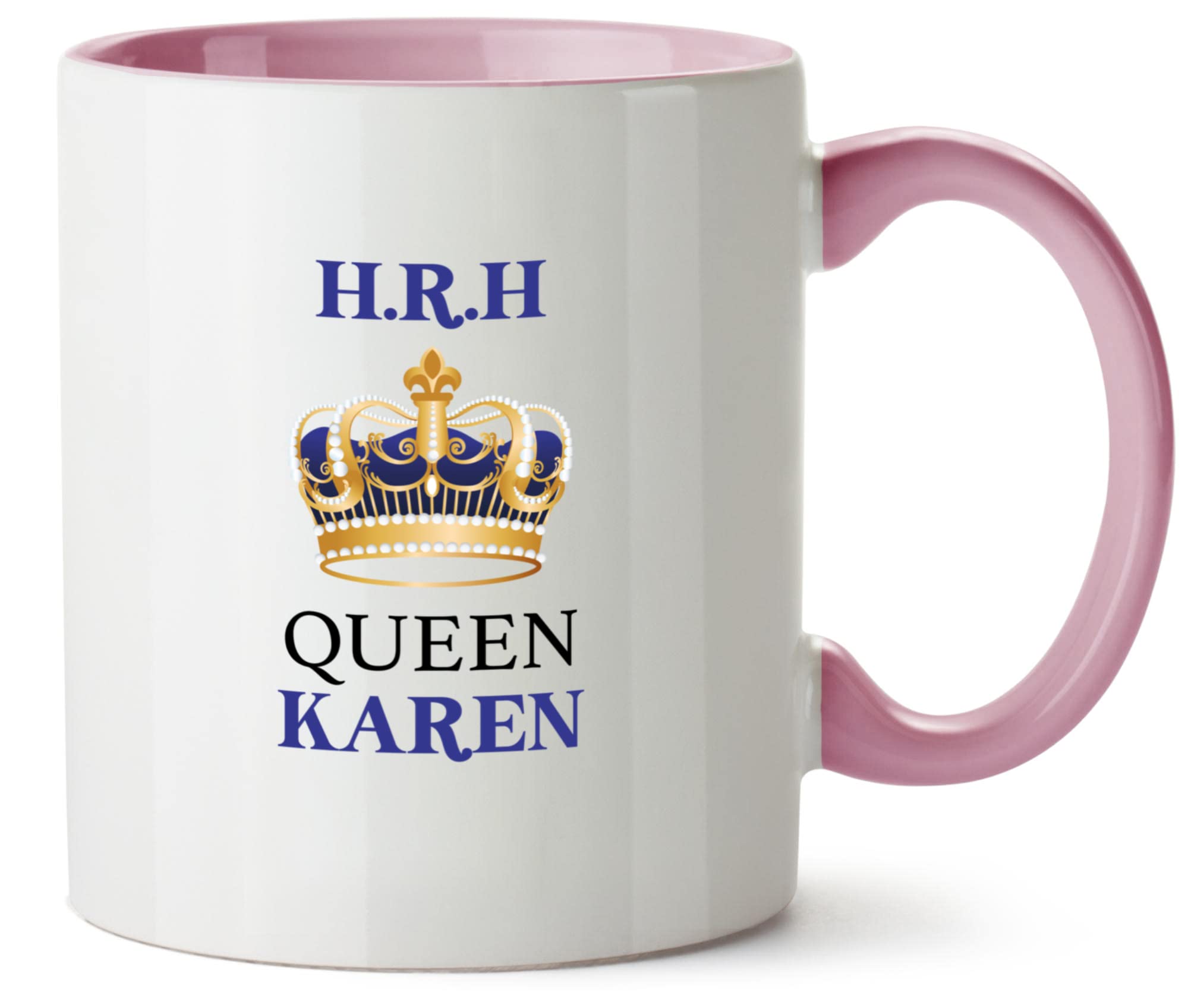 Hippowarehouse Personalised HRH Queen Printed Mug Various Colour Options Ceramic Cup Kitchenware 11oz