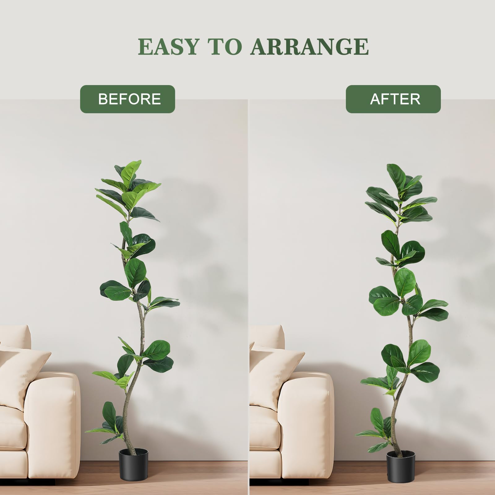 Plante artificielle, figue de violon, 150 cm, plantes artificielles, arbre artificiel