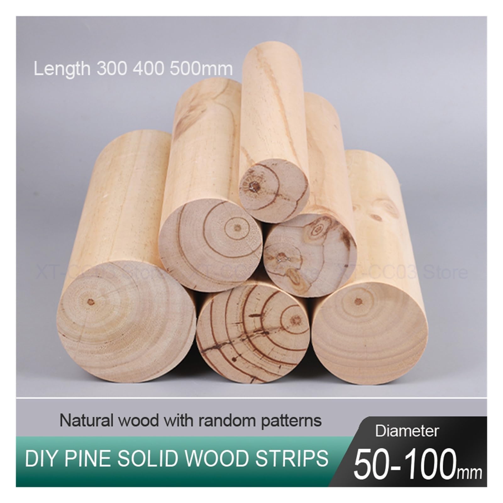 HolzstäBe Zum Basteln 1Pcs 50/60/65/70/80/90/100mm Diameter Solid Wooden Stick DIY Handmade Building Sand Table Model Material Furniture Accessories(400mm,70mm)