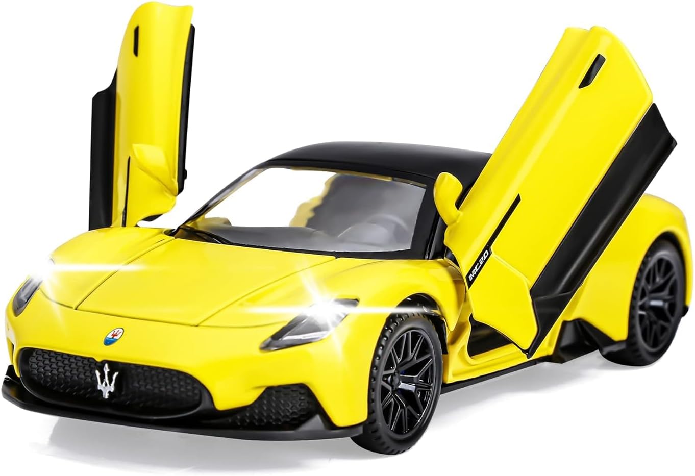 Toy Cars MC20 Model Car Diecast Metal Car Toys with Light and Sound Pull Back Car Gifts for 3-12 Year Old Boys Girls(Yellow)