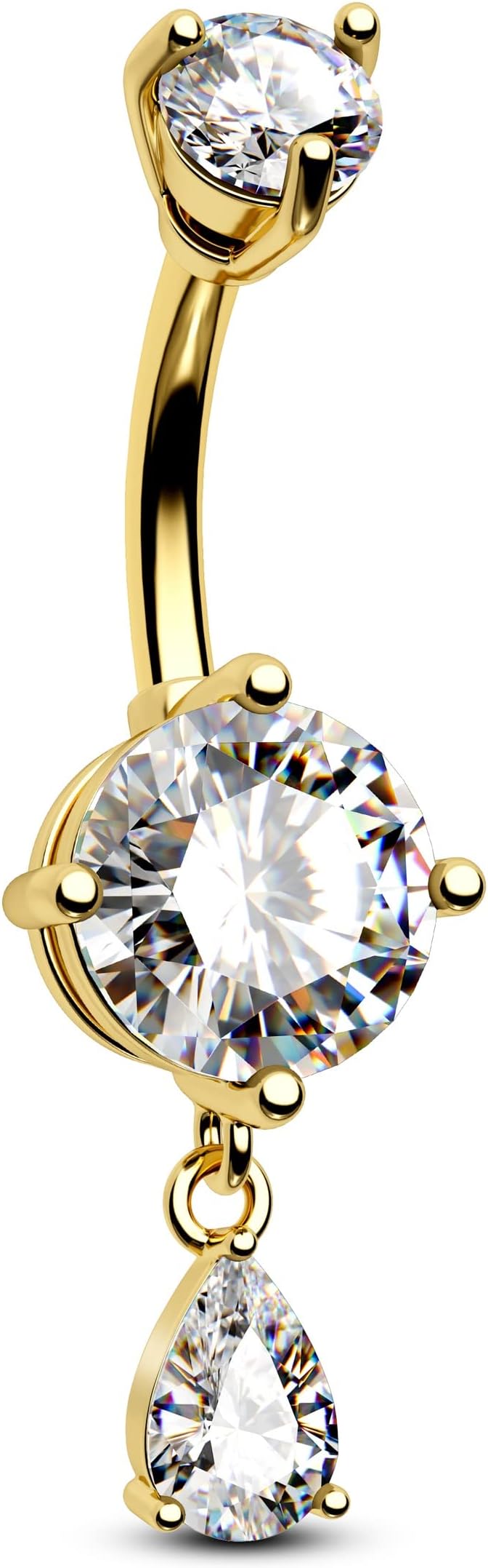 Teardrop Belly Button Ring Dangle Belly Rings 316L Surgical Steel Belly Button Piercing Jewelry Dainty Belly Piercing Jewelry